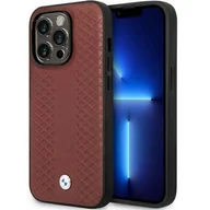 Etui i futerały do telefonów - Etui BMW BMHCP14X22RFGR iPhone 14 Pro Max 6,7" burgundowy/burgundy Leather Diamond Pattern - miniaturka - grafika 1