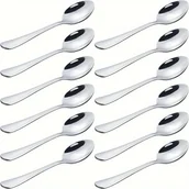 Inne - TEMU Zestaw 12 łyżeczek do kawy ze stali nierdzewnej - Mini łyżeczki do deserów, łyżeczki do lodów, polerowane lusterko, trwałe do użytku w domu, - miniaturka - grafika 1