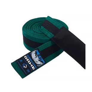 Pas do BJJ dla dzieci Groundgame zielony z czarną belką - Kimona, stroje i obuwie - miniaturka - grafika 1