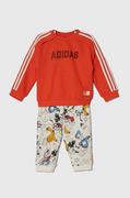 Dresy i komplety dla dziewczynek - adidas dres dziecięcy x Disney kolor pomarańczowy - miniaturka - grafika 1