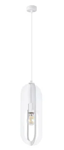 Biała pojedyncza lampa wisząca metalowa loft - A651 F5-N04 - Lampy sufitowe - miniaturka - grafika 1