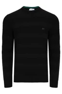 Swetry męskie - Lacoste Sweter Męski Logo Czarny Prezent L - miniaturka - grafika 1