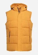 Kamizelki męskie - Żółta Pikowana Kamizelka z Odpinanym Kapturem i Zasuwanymi Kieszeniami Ebettina - miniaturka - grafika 1