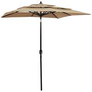 Parasole ogrodowe - vidaXL Lumarko 3-poziomowy parasol na aluminiowym słupku, kolor taupe, 2x2 m! 313847 - miniaturka - grafika 1