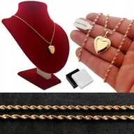 Naszyjniki - Złoty Naszyjnik Serce Otwierane 18 Karatów Prezent - miniaturka - grafika 1