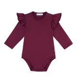 Body dla niemowląt - Body z falbanką, bordowe - 62 - miniaturka - grafika 1