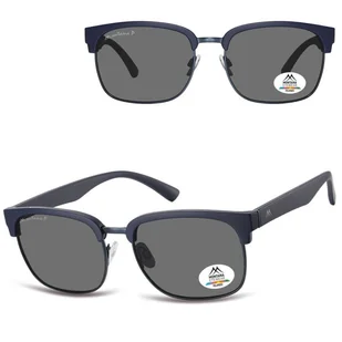 Granatowe okulary przeciwsłoneczne półramki z polaryzacją MP192B - Okulary korekcyjne, oprawki, szkła - miniaturka - grafika 1