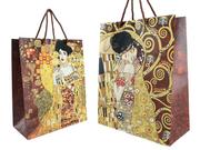 Opakowania i torebki na prezenty - Carmani Torebka prezentowa Pocałunek Klimta - miniaturka - grafika 1