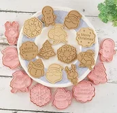 Formy do ciast - PLASTIKOWE FOREMKI DO CIASTEK BOŻE NARODZENIE ŚWIĄTECZNE 8SZT - miniaturka - grafika 1