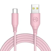 Kable USB - Tellur Silicone Data Cable, Usb To Type-C, 3A, 1M, Pink - miniaturka - grafika 1