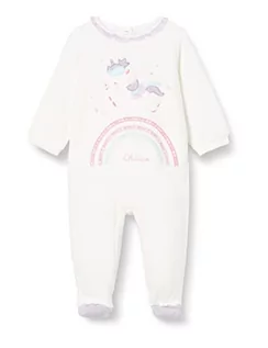 Śpiochy dla niemowląt - Chicco Śpioszki dla dziewczynek z otworem na patello dla noworodków i małych dzieci, białe, 62 - grafika 1