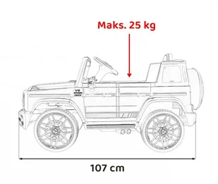 Mercedes AMG G63 dla dzieci Czarny + Pilot + MP3 LED + Wolny Start + EVA + Pasy - Pojazdy elektryczne dla dzieci - miniaturka - grafika 19