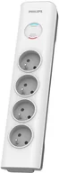 Listwy zasilające - Listwa zasilająca antyprzepięciowa Philips SPN7040WA/60 / 2 m / 4 gniazda / biała - miniaturka - grafika 1