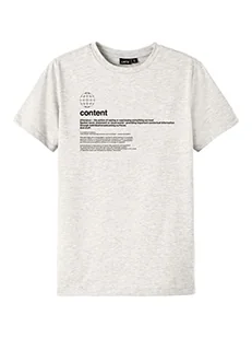 NAME IT Boy's NLMFOBE SS R TOP T-Shirt, jasnoszary melanż/nadruk: W. Black Print, 134/140, Jasnoszary melanż/nadruk: w czarnym kolorze, 134-140 - Koszulki i topy damskie - miniaturka - grafika 1
