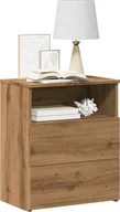 Szafki nocne - vidaXL Szafka nocna dąb artisan 50x32x60cm cm, materiał drewnopochodny - miniaturka - grafika 1
