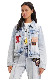 Kurtka damska Desigual Patch Mickey jeansowa z Myszka Miki -XS - DESIGUAL - Kurtki damskie Kurtka damska Desigual Patch Mickey jeansowa z Myszka Miki -XS - DESIGUAL - Kurtki damskie - miniaturka - grafika 1
