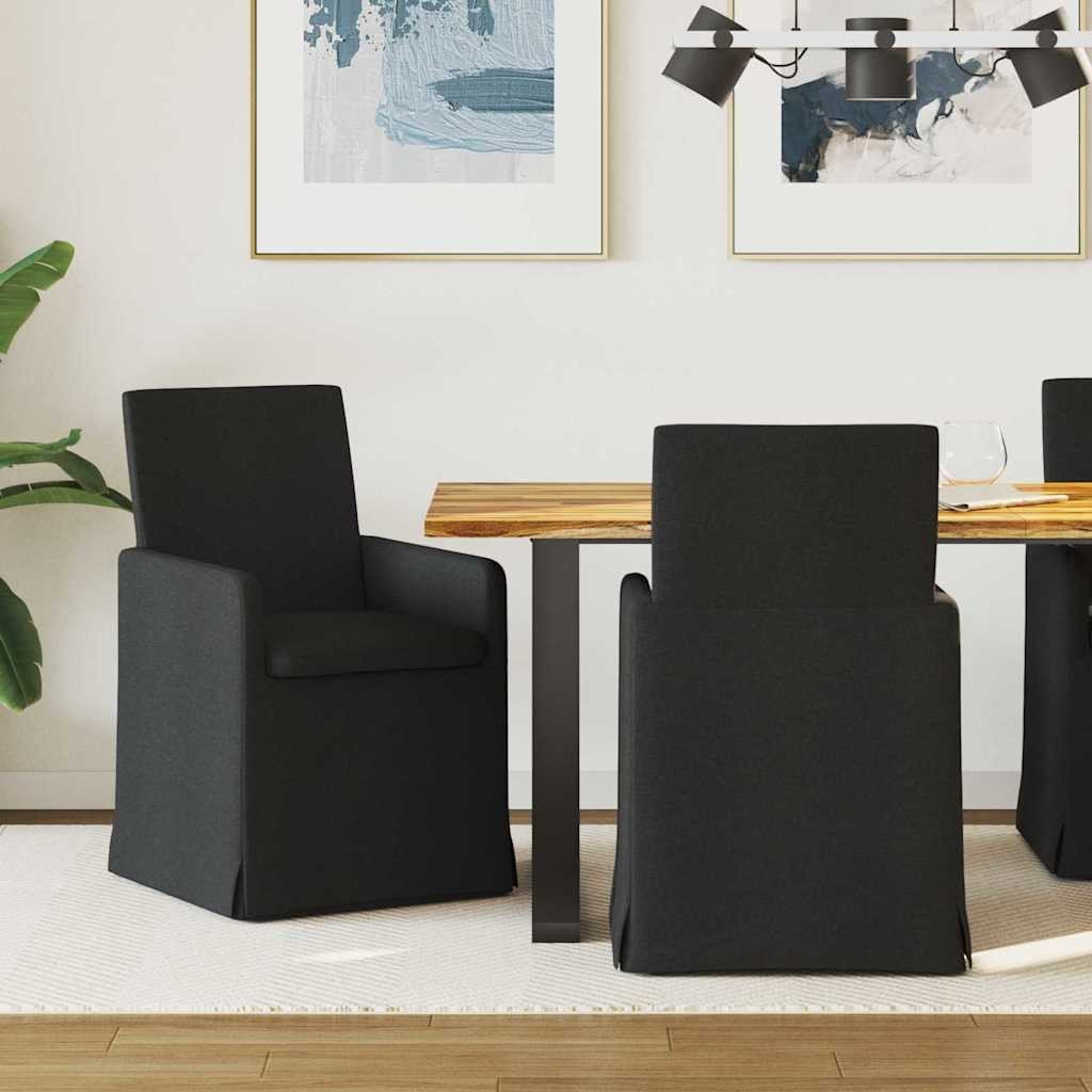 vidaXL Krzesła stołowe 2 pcs Czarny 57 x 67 x 95 cm materiał