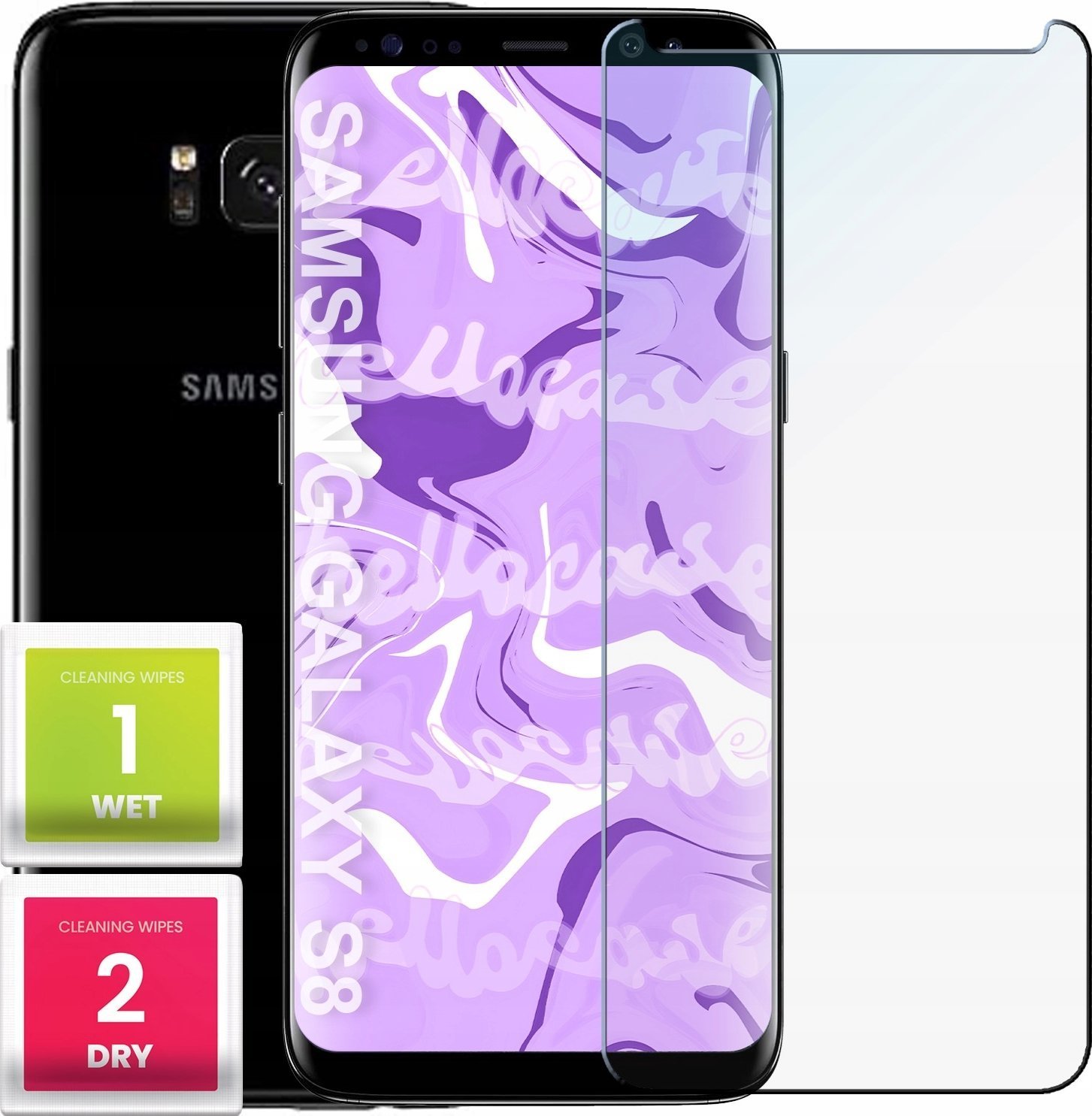 Hello Case Szkło Hartowane do Samsung Galaxy S8 szybka 9H, płaskie 2.5D, ochronne