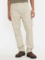 Spodnie męskie - Calvin Klein Jeans Spodnie materiałowe J30J326263 Beżowy Straight Fit - miniaturka - grafika 1