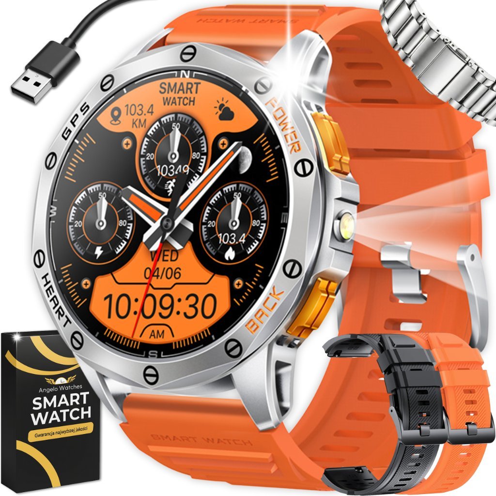 Smartwatch Męski Angelo AWK-67 GPS Ekran AMOLED 1.43