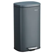Kosze na śmieci - Kosz na śmieci metalowy ciemnoszary 30 L pojemny - miniaturka - grafika 1