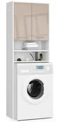 Regały - Nowoczesna szafka łazienkowa nad pralkę biały + cappuccino N0-T56 - miniaturka - grafika 1