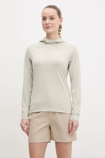 Jack Wolfskin bluza outdoorowa Prelight Swift damska kolor beżowy z kapturem gładka A63802 - Bluzy damskie - miniaturka - grafika 1