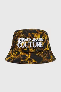 Czapki męskie - Versace Jeans Couture kapelusz bawełniany kolor czarny bawełniany 76GAZK06 ZG267 - grafika 1