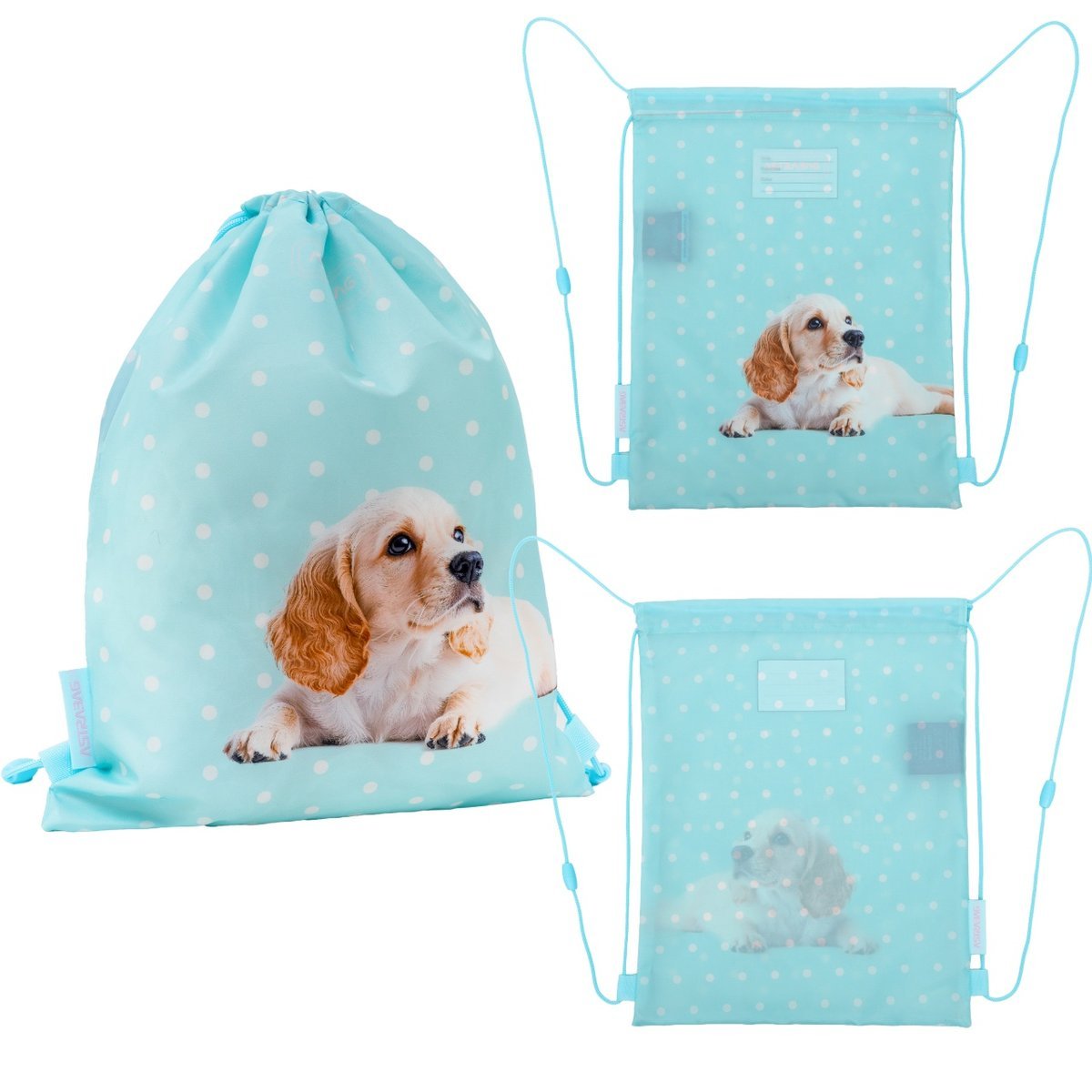 Worek plecak na buty obuwie kapcie 33x40cm piesek Puppy Line ASTRA
