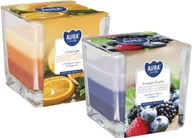 Świece - ZESTAW Świeca zapachowa w szkle trójkolorowa BISPOL Aura 32H MIX "1" 2szt. - miniaturka - grafika 1