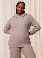 Piżamy damskie - Triumph Bluza Thermal MyWear Hoodie 10216548 Beżowy Regular Fit - miniaturka - grafika 1