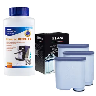 Zestaw Philips - Filtr Philips Aquaclean CA6903 3szt, Uniwersalny Odkamieniacz 250ml - Akcesoria i części do ekspresów do kawy - miniaturka - grafika 1
