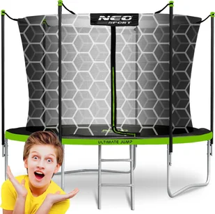 Trampolina ogrodowa Trampolina ogrodowa 8ft/252cm z siatką wewnętrzną i drabinką - Trampoliny - miniaturka - grafika 1