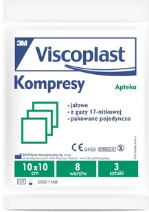 3M Jałowe kompresy gazowe 10 x 10 cm 10 x 3 sztuki - Apteczki i materiały opatrunkowe - miniaturka - grafika 1