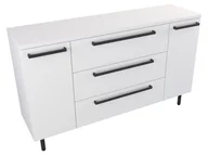 Szafki łazienkowe - Szafka Stojąca Z Blatem ATH 140 cm KD - Biały Mat - Uchwyty Czarne Matowe - miniaturka - grafika 1