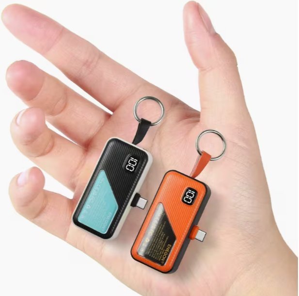 Zestaw 2x Powerbank 5000mAh Mini Brelok USB-C Wyświetlacz LED Kieszonka Duo