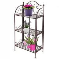 Kwietniki - Ambiance Kwietnik REGAŁ metalowy na kwiaty rośliny zioła 3-poziomowy 96x48x27 cm 330244 - miniaturka - grafika 1