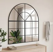 Lustra - Lustro ścienne czarne 100x110 cm Zakrzywione żelazo - miniaturka - grafika 1