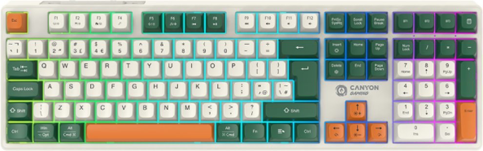 CANYON Shadder GKW-11 Mech RGB UK/US Wireless White CND-SKBW11