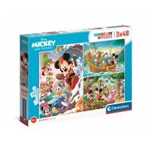 Puzzle - Clementoni Puzzle 3x48 super color Mickey & Przyjaciele 25266 - - grafika 1