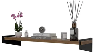 Wisząca półka na kwiaty w stylu loft czarny + dąb lancelot Lenton - Półki do salonu - miniaturka - grafika 1