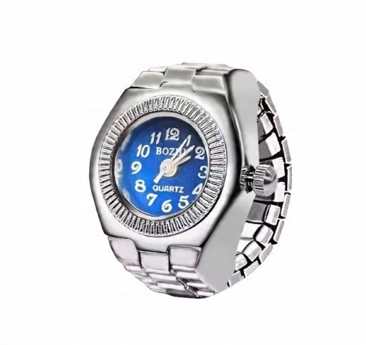 Sygnet Pierścień z zegarkiem Zegarek Granatowy prezent streetwear