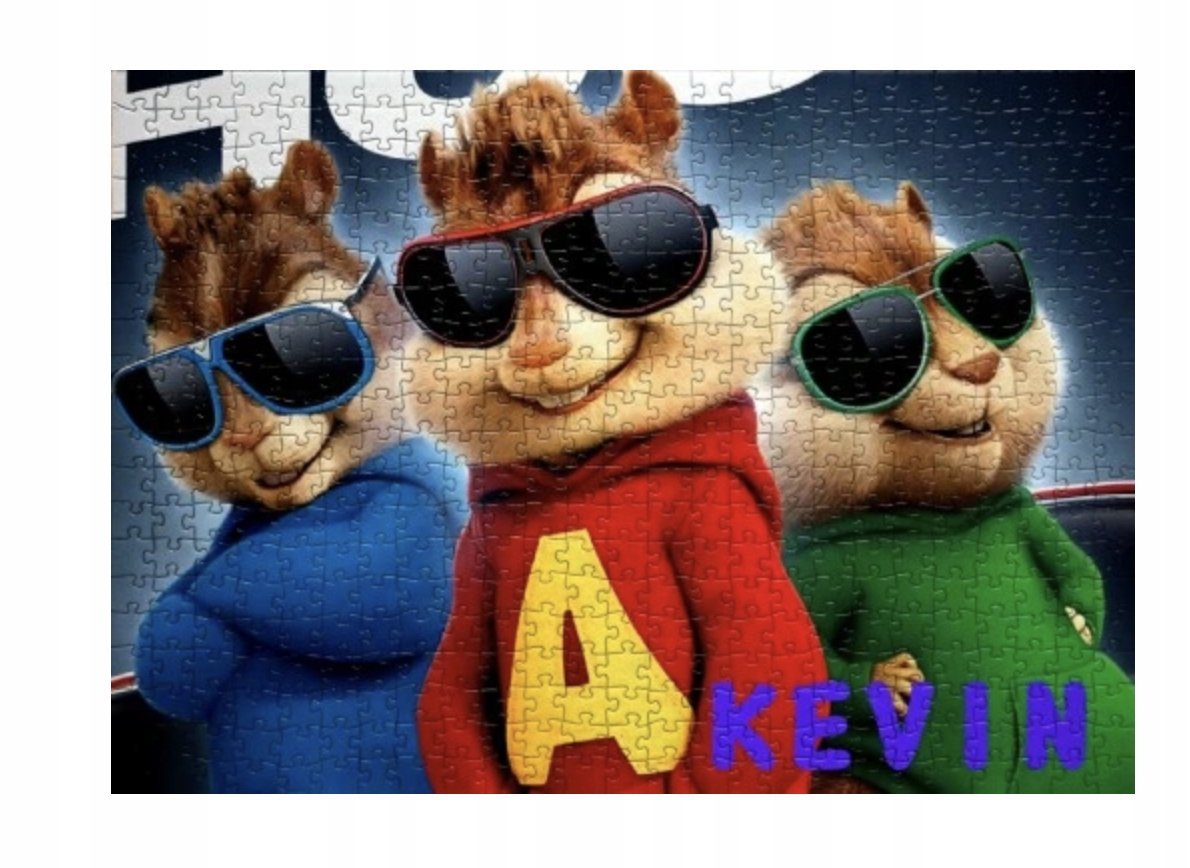 Puzzle ALVIN I WIEWIÓRKI PREZENT A3 252 el z Nadrukiem + IMIĘ Pudełko 30