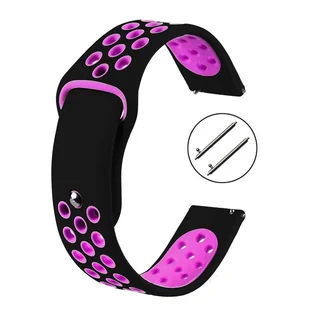 PASEK DO ZEGARKA 18MM – SILIKONOWY – CZARNO-RÓŻOWY - Akcesoria do smartwatchy - miniaturka - grafika 1