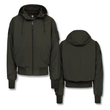 Męska Kurtka bomberka przejściowa z kapturem Pitbull Hooper małe logo S