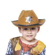 Zabawy w naśladowanie dorosłych - Rubies Brązowy kapelusz szeryfa dla chłopca i dziewczynki, Kapelusz kowbojski lub cowgirl z płytą szeryfa z przodu, Oryginalny, Idealny na Halloween, Boże Narodzenie, karnawał i urodziny. - miniaturka - grafika 1