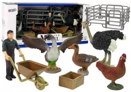 Figurki dla dzieci - Zestaw 8 elementów Zwierzęta Wiejskie + Farmer Zagroda Akcesoria - miniaturka - grafika 1