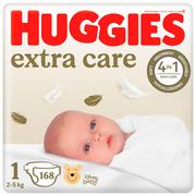 Pieluchy - Pieluszki Huggies Extra Care Newborn Rozmiar 1 (2-5Kg) 168 Szt - miniaturka - grafika 1