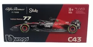 Samochody i pojazdy dla dzieci - ALFA ROMEO C43 F1 2023 KASK V. Bottas BBurago 1:43 - miniaturka - grafika 1