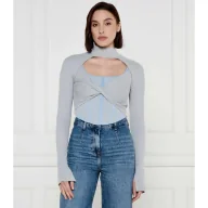 Bluzki damskie - Patrizia Pepe Bluzka 2w1 Slim Fit - miniaturka - grafika 1